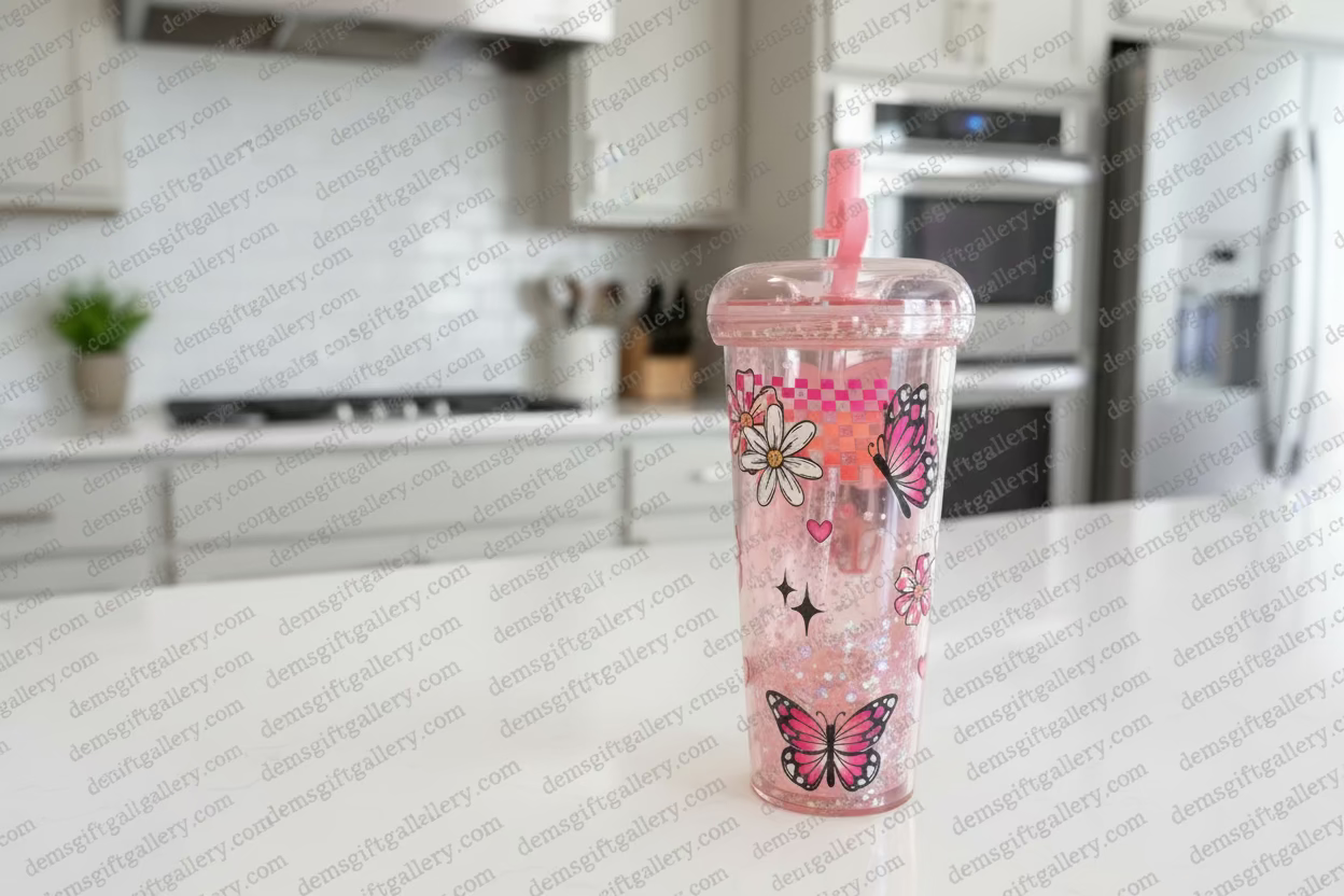 Donut cup with straw