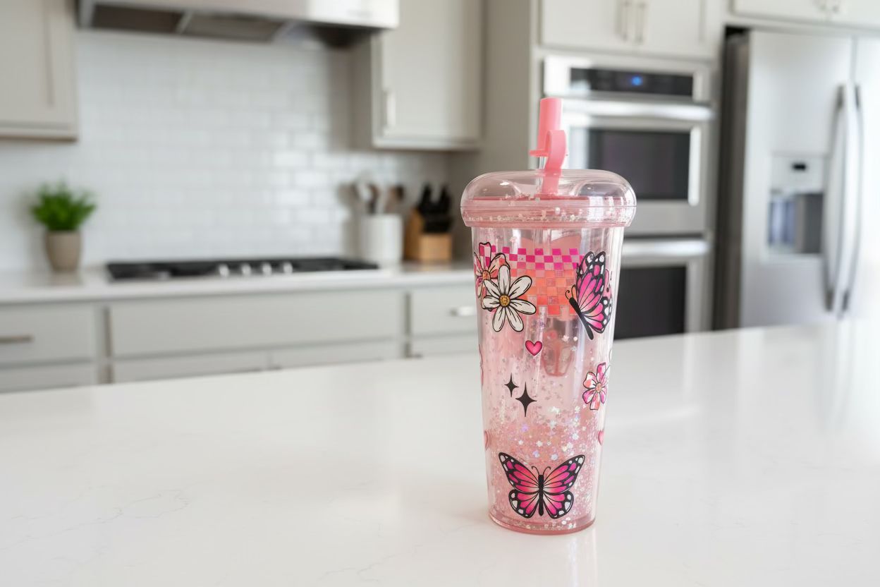 Donut cup with straw