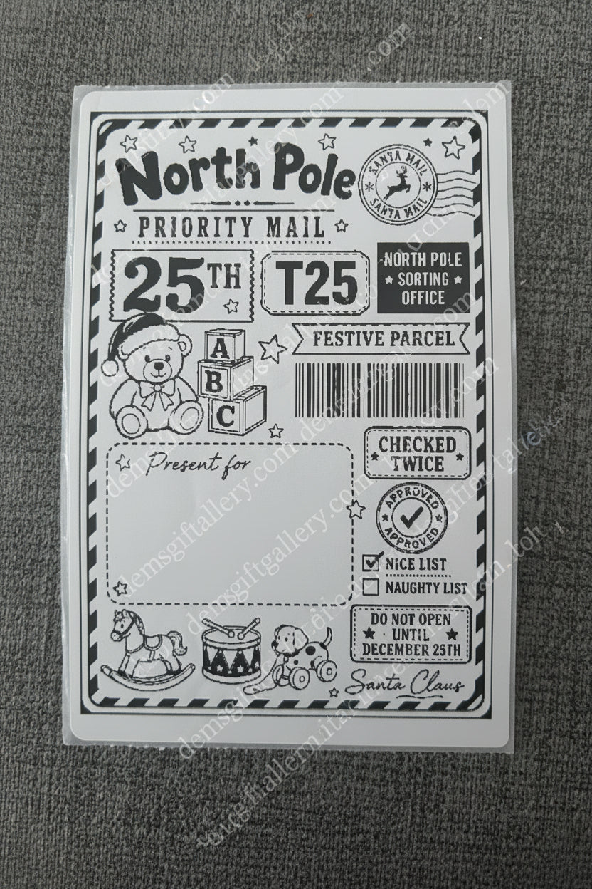 10pk North Pole Priority Mail Gift Labels