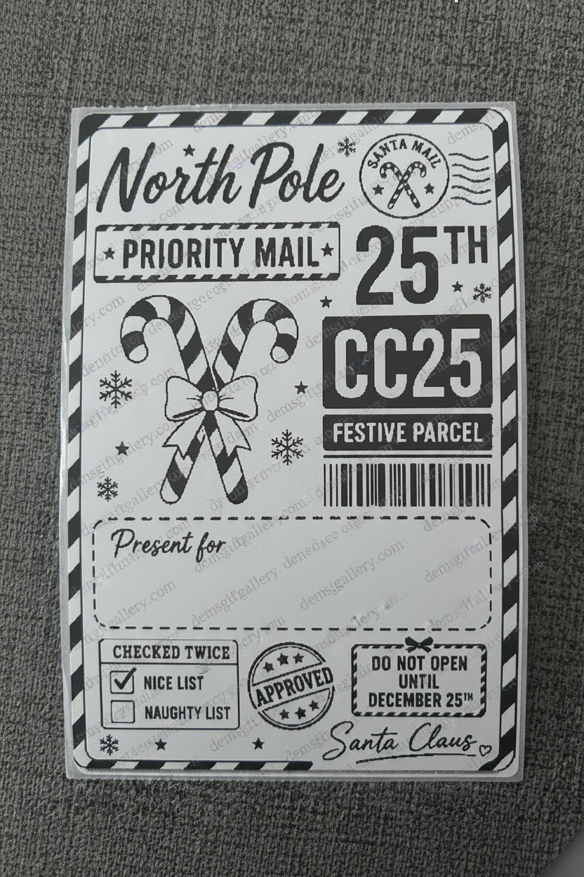 10pk North Pole Priority Mail Gift Labels