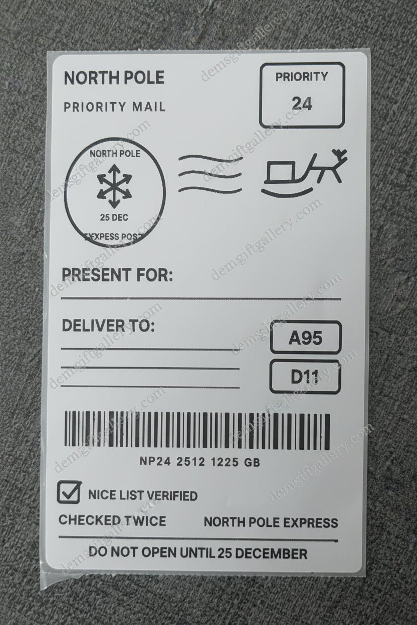 10pk North Pole Priority Mail Gift Labels