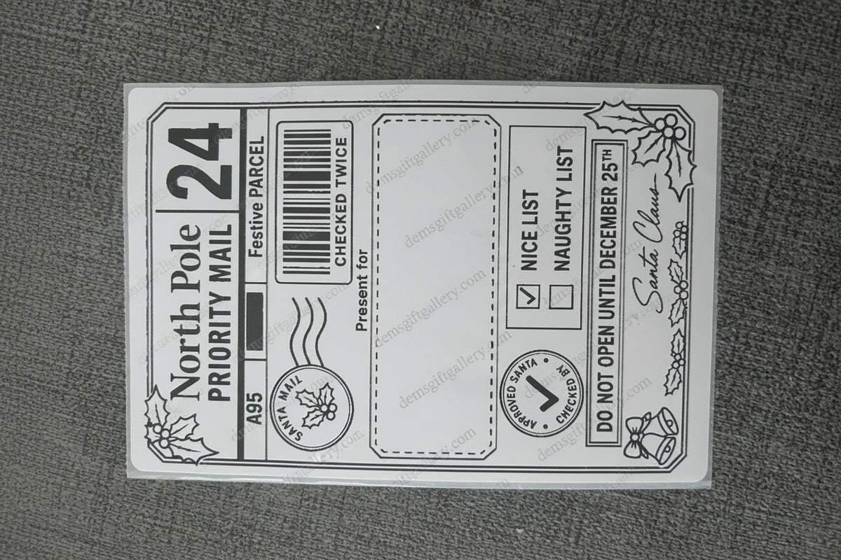 10pk North Pole Priority Mail Gift Labels