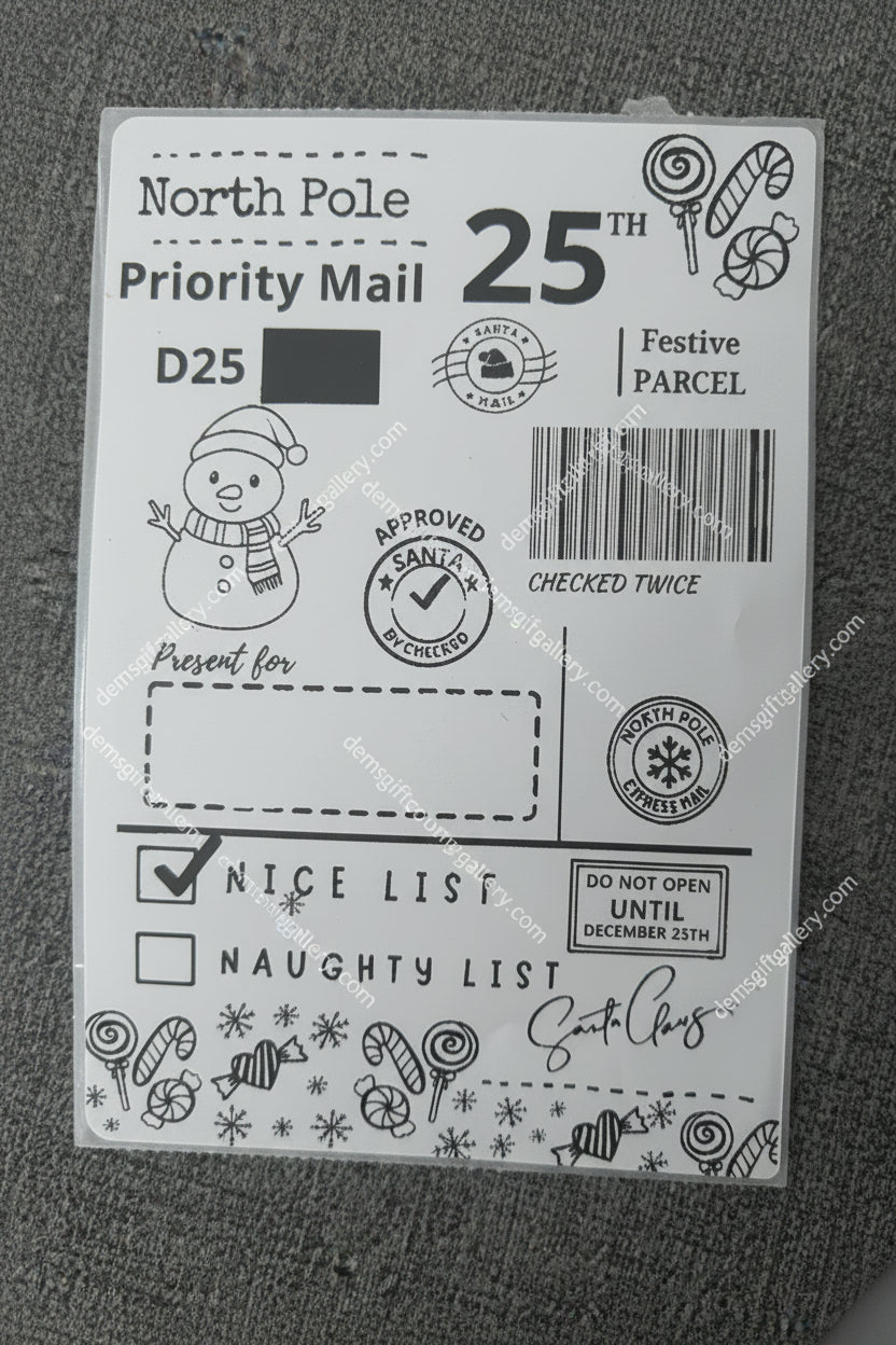 10pk North Pole Priority Mail Gift Labels